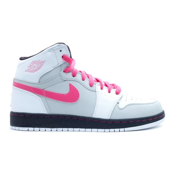 NIKE Pink White Gray Black Jordan 1 Retro High, 6c